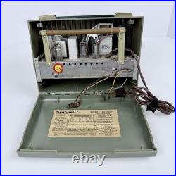 Sentinel 1U-345P Portable Tube Radio 1952 AM Works Sage Green Mid Century