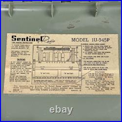 Sentinel 1U-345P Portable Tube Radio 1952 AM Works Sage Green Mid Century