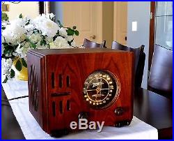 Serviced Antique Vintage ZENITH CUBE 5R216 wood Deco Tube Radio Works Perfect