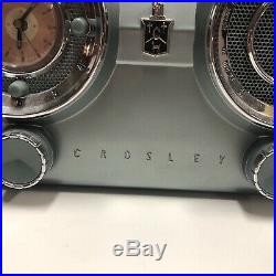 Silver CROSLEY DASHBOARD VINTAGE CLOCK RADIO Cassette CHARTREUSE