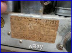 Silvertone 6 Tube Radio Model 1954 Tombstone Vintage Parts or Repair Wooden Body