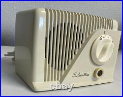 Silvertone 9001 Vintage Radio Ivory Sears Roebuck & Co 1949 Working Perfectly