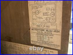 Silvertone Tube Radio Model 4524 Vintage 1930's Untested P/R
