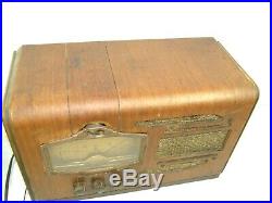 Silvertone Vintage Tube Radio Tuning Eye Model 4660 Art Deco For Restoration