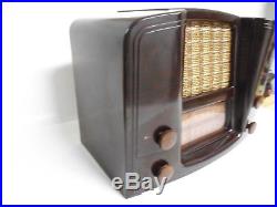 Stromberg Carlson Vintage Tube AM / FM Radio, 1948 Model 1204, Brown Bakelite