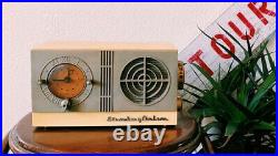 Stromberg Carlson Yellow Table Alarm Clock Radio C-3 Tube Mid Century Modern Vtg