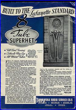 Super Rare Vintage 1937 Lafayette Radio Catalog Tubes Amps Mics & More