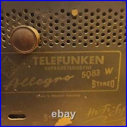 TELEFUNKEN Allegro SUPERHETERODYNE Tube Radio. 5083 w Stereo VINTAGE