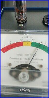 TUBE TESTER CTI Commercial Trades Institute TC-20 Vintage Vacuum /Radio NICE