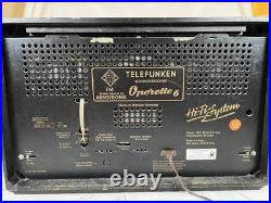 Telefunken Operette 6 Tube Radio Vintage Superheterodyne Hi-fi-system