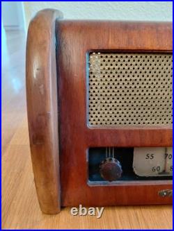 Teletone Vintage AM Tube Radio Wooden Case Tested Works