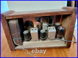 Teletone Vintage AM Tube Radio Wooden Case Tested Works