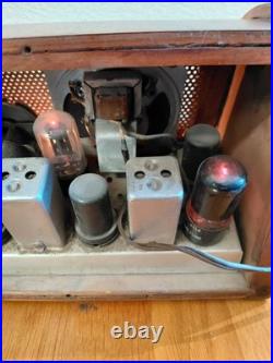 Teletone Vintage AM Tube Radio Wooden Case Tested Works