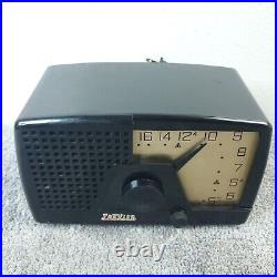 Travler Model 46-37 Tube Radio AM Mini Bakelite MCM Trav-ler Vintage Working