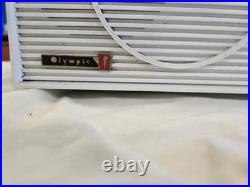 Turquoise Blue & White 1963 Olympic Model AFM-20 Tube AM FM Radio Works Vtg