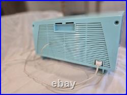 Turquoise Blue & White 1963 Olympic Model AFM-20 Tube AM FM Radio Works Vtg
