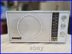 Turquoise Blue & White 1963 Olympic Model AFM-20 Tube AM FM Radio Works Vtg