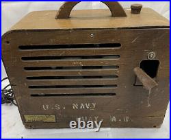 US Navy Tube Am Radio, Vintage, antique. Rare Untested, For repair. Model 51