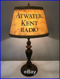VINTAGE 1920s ATWATER KENT RADIO ART DECO NOUVEAU LAMP ANTIQUE ADVERTISING