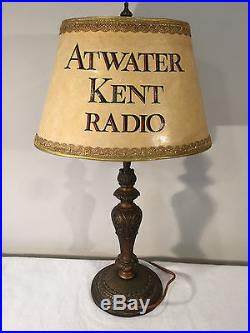 VINTAGE 1920s ATWATER KENT RADIO ART DECO NOUVEAU LAMP ANTIQUE ADVERTISING
