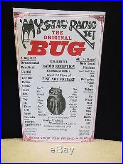 VINTAGE 1920s NICE OLD POTTERY BEETLE BUG ANTIQUE CRYSTAL RADIO RECEIVER