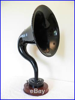 VINTAGE 1920s OLD ANTIQUE BROWN VERY RARE WORKING RADIO HORN SPEAKER