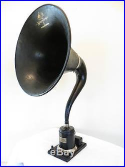 VINTAGE 1920s OLD ANTIQUE MAGNAVOX LION DECAL AMPLIFIED RADIO HORN SPEAKER