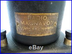 VINTAGE 1920s OLD ANTIQUE MAGNAVOX LION DECAL GOOSE NECK RADIO HORN SPEAKER