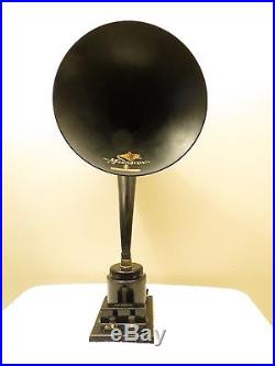 VINTAGE 1920s OLD ANTIQUE MAGNAVOX LION DECAL GOOSE NECK RADIO HORN SPEAKER