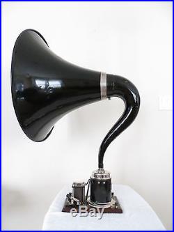 VINTAGE 1920s OLD ANTIQUE NICKEL PLATED MAGNAVOX GOOSE NECK RADIO HORN SPEAKER