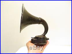 VINTAGE 1920s OLD BROWN MINIATURE ANTIQUE RADIO HORN SPEAKER