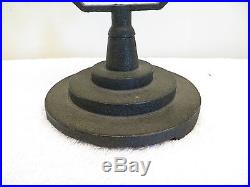 VINTAGE 1920s OLD CARBON SPRING DOUBLE BUTTON MICROPHONE & HEAVY 3 TEIR STAND
