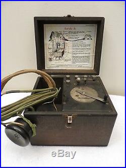 VINTAGE 1920s OLD RCA WESTINGHOUSE AERIOLA JR ANTIQUE CRYSTAL RADIO RECEIVER