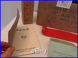 VINTAGE 1920s RCA RADIOLA 3 MUSEUM DISPLAY OLD ANTIQUE TUBE RADIO IN BOX + XTRAS