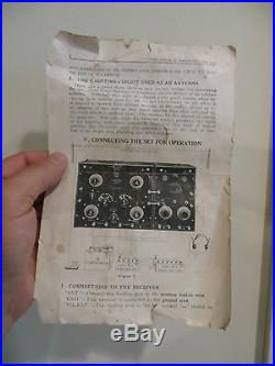 VINTAGE 1923 ANTIQUE OLD KENNEDY 220 PRE DEPRESSION ERA 1 TUBE RADIO & PAPERS