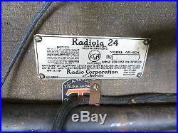 VINTAGE 1923 RCA RADIOLA 24 OLD ANTIQUE PORTABLE RADIO RECIEVER & LOOP ANTENNA