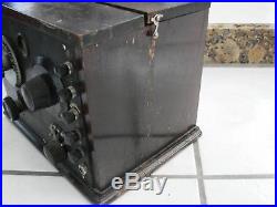 VINTAGE 1924 Crosley Regenerative Reciver 2 Tube Radio Small Wood Cabinet