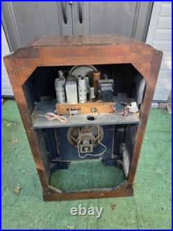 VINTAGE 1930S ART-DECO ZENITH CONSOLE TUBE RADIO 5S151? Restored Working