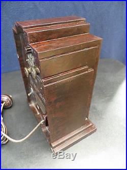 VINTAGE 1930s ANTIQUE TELECHRON MARBLED BAKELITE OLD ELECTRIC ART DECO CLOCK