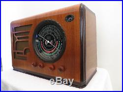 VINTAGE 1930s OLD AIRLINE ANTIQUE GREEN EYE CHROME CHASSIS ART DECO RADIO