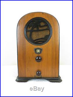 VINTAGE 1930s OLD ZANEY VITATONE MIDGET BEACH FRONT PALM TREE TOMBSTONE RADIO
