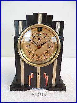 VINTAGE 1930s WARREN TELECHRON BAKELITE OLD ELECTRIC MACHINE AGE ART DECO CLOCK