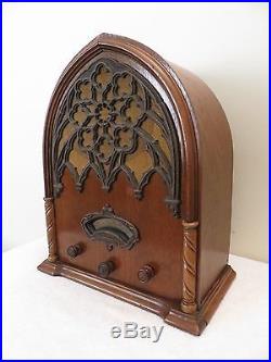 Vintage 1931 Antique Echophone Old Gothic Church Depression Era Cathedral Radio