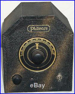 VINTAGE 1931 PHILMORE 2 TUBE BATTERY SET RADIO TYPE X NICE