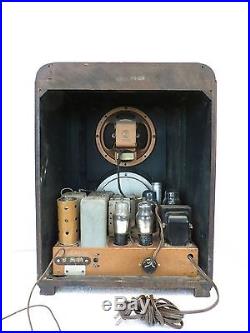 Vintage 1937 Old Zenith Black Dial Art Deco Depression Era Antique Tube Radio