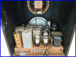 Vintage 1937 Old Zenith Black Dial Art Deco Depression Era Antique Tube Radio