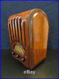 Vintage 1938 Emerson Mint Antique Ingraham Cabinet Old Depression Era Deco Radio