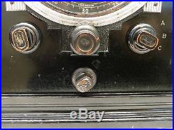 Vintage 1938 Old Original Black Zenith Large Dial Art Deco Antique Tube Radio