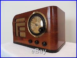 VINTAGE 1938 OLD PHILCO ART DECO STREAMLINED BAR RADIO TUNER ANTIQUE TUBE RADIO