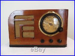 VINTAGE 1938 OLD PHILCO ART DECO STREAMLINED BAR RADIO TUNER ANTIQUE TUBE RADIO